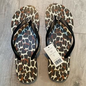 Tory Burch Leopard Print Flip Flops